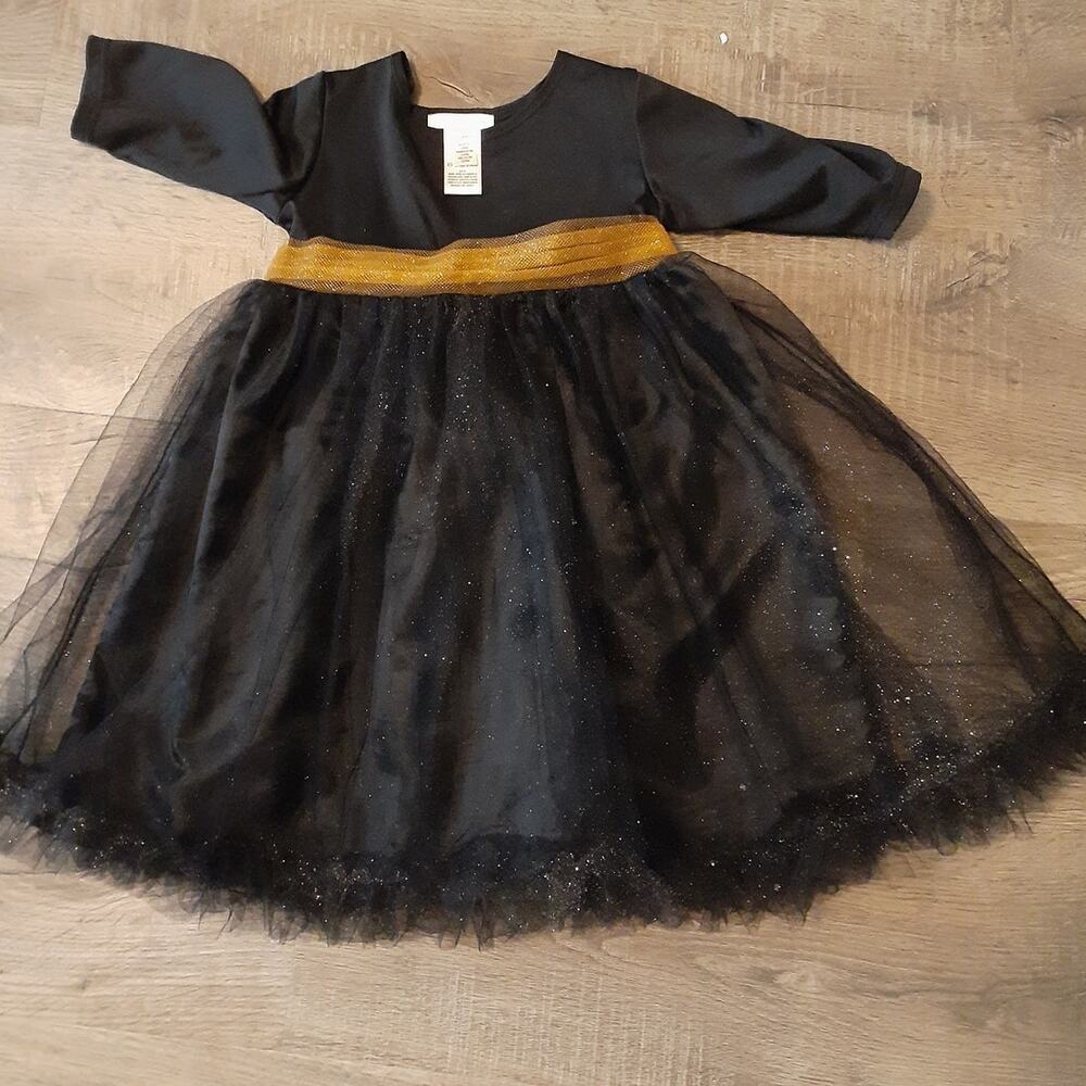 Pottery Barn Kids Black Orange Costume A-line Party Dress 12 24 mths Sparkles